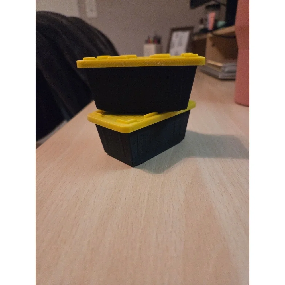 Miniature‎ Storage Totes Set of 2 Black and Yellow Small Organizers